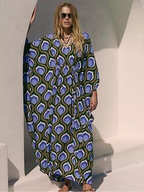 Free People Groovy Baby Maxi Kaftan OS EUC